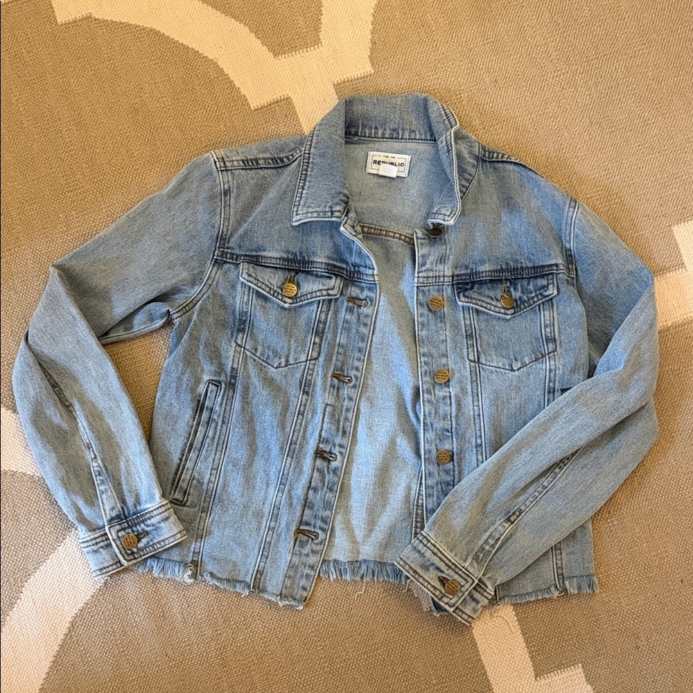 For the Republic Denim Blue Women's Jacket size small NWOT